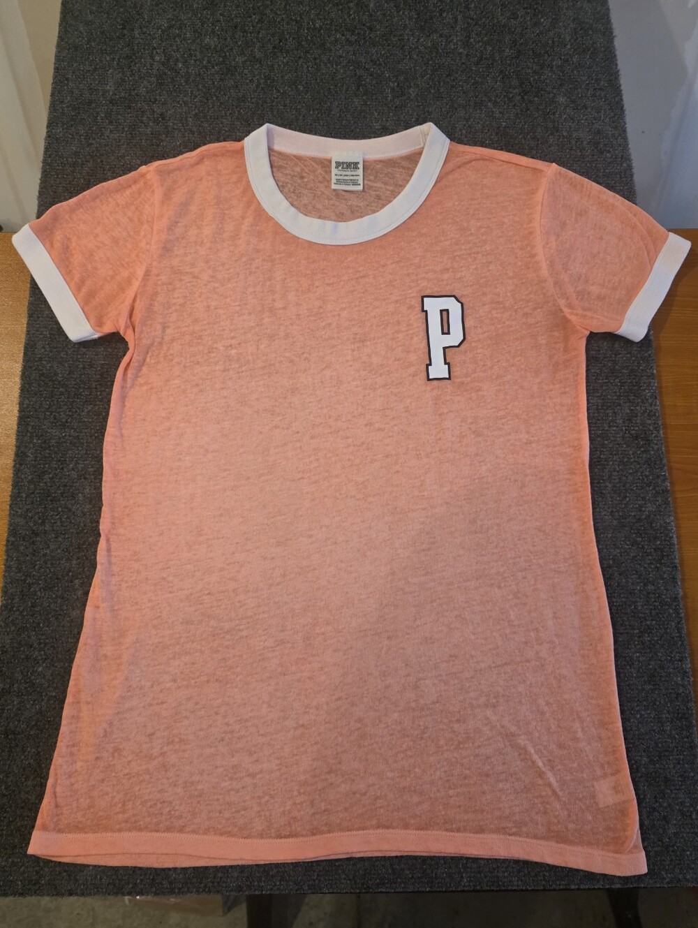 PINK Victoria's Secret Coral Ringer Tee Women's XS